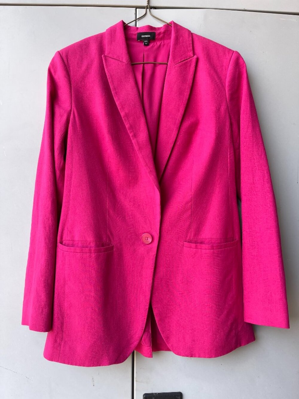 Express Hot Pink Linen Blazer